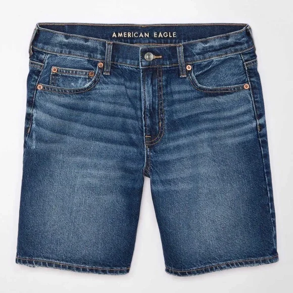 NEW American Eagle 8" Strigid Perfect Denim Bermuda Shorts Women’s Size 14 - Picture 1 of 8